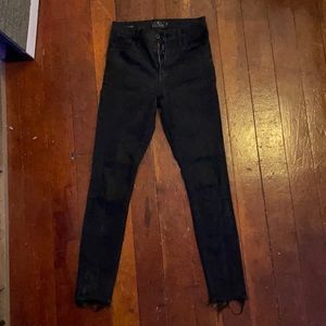 BLACK LUCKY BRAND FRAYED HEM JEANS